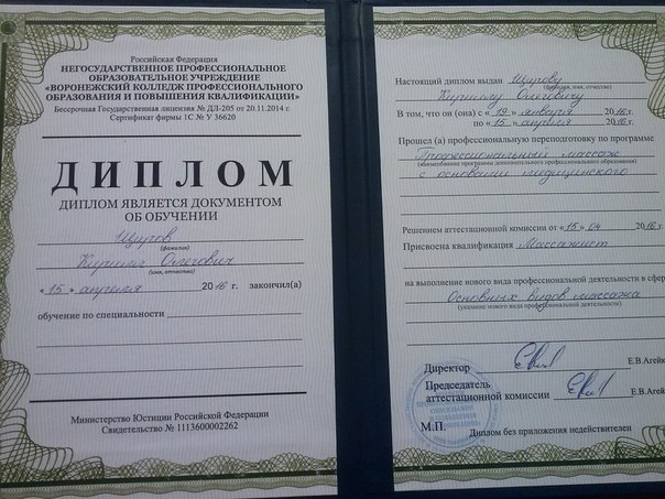 Массажист Кирилл Щиров